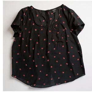 Torrid Black Ladybug Blouse